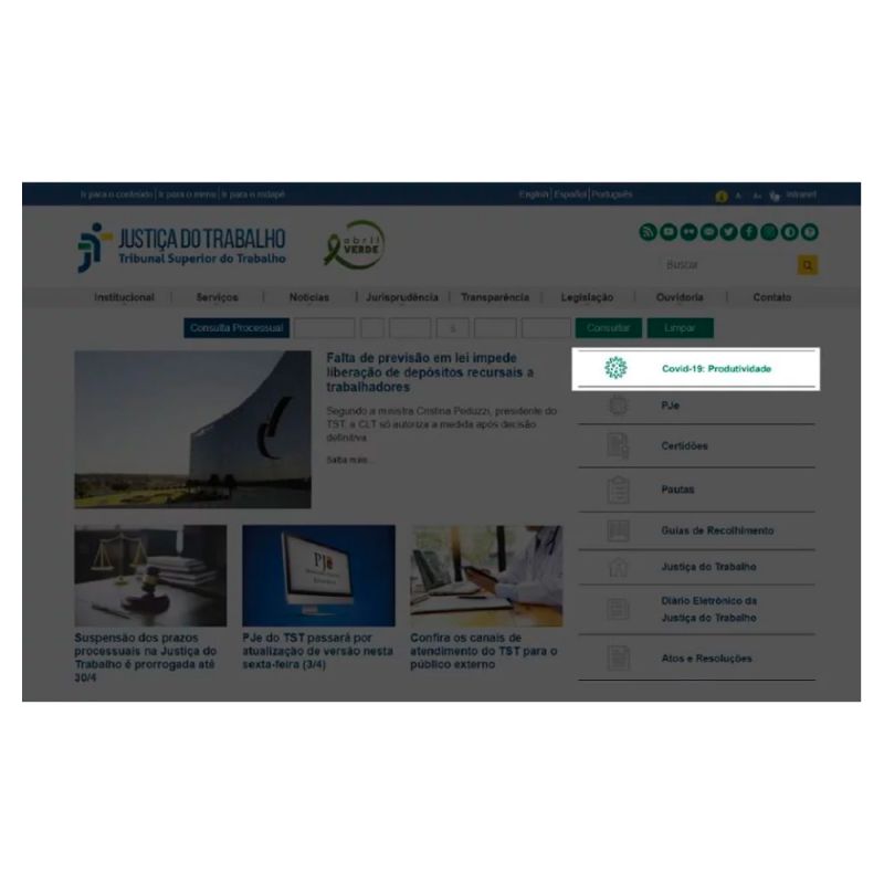 Justiça do trabalho disponibiliza nos portais de TRTS de todo paí­s acesso rápido a painel de produtividade