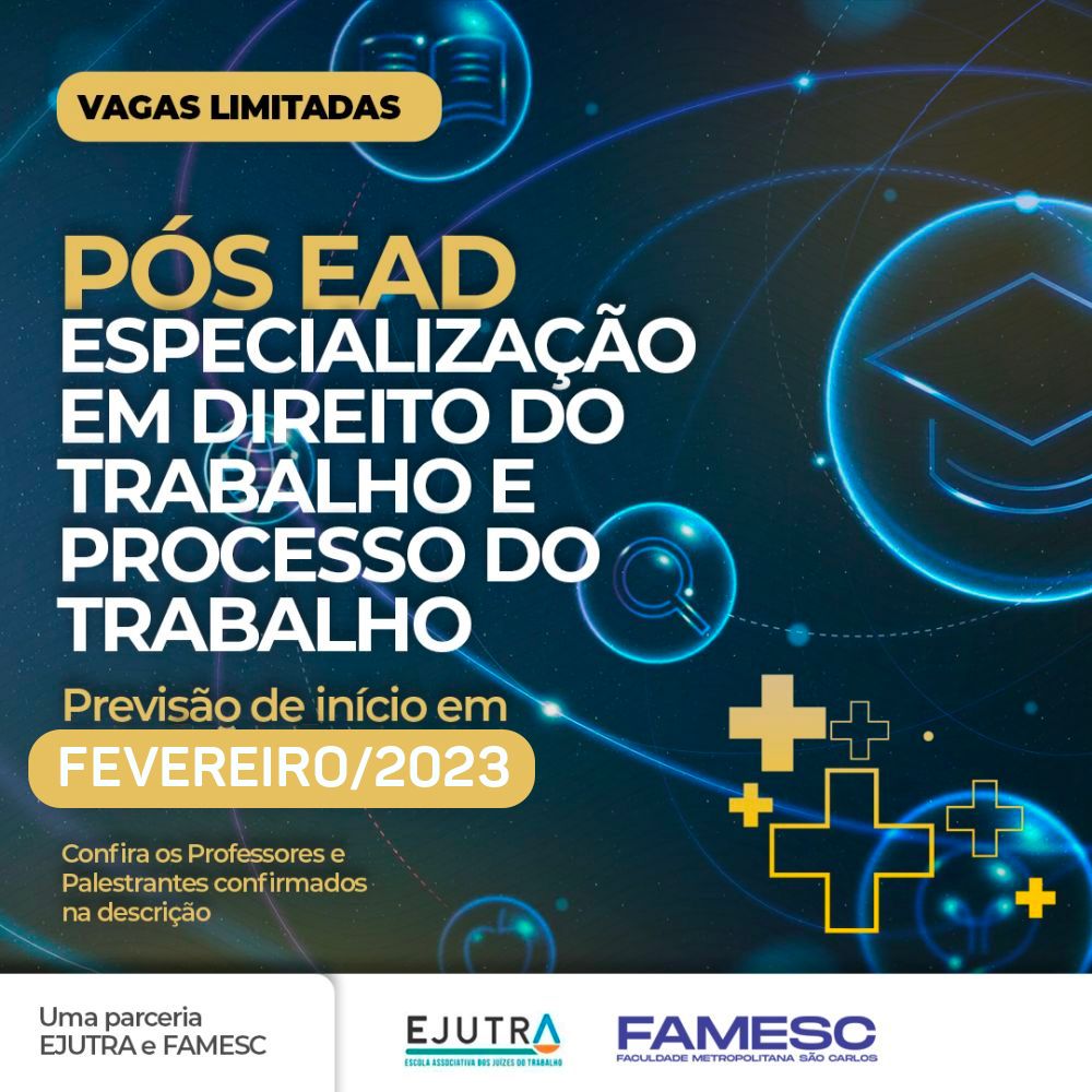 Pós EAD - Especialização em direito do trabalho e processo do trabalho