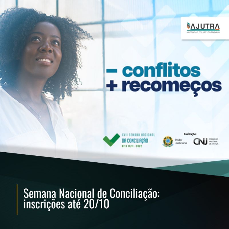 Semana Nacional de Conciliação: inscrições até 20/10