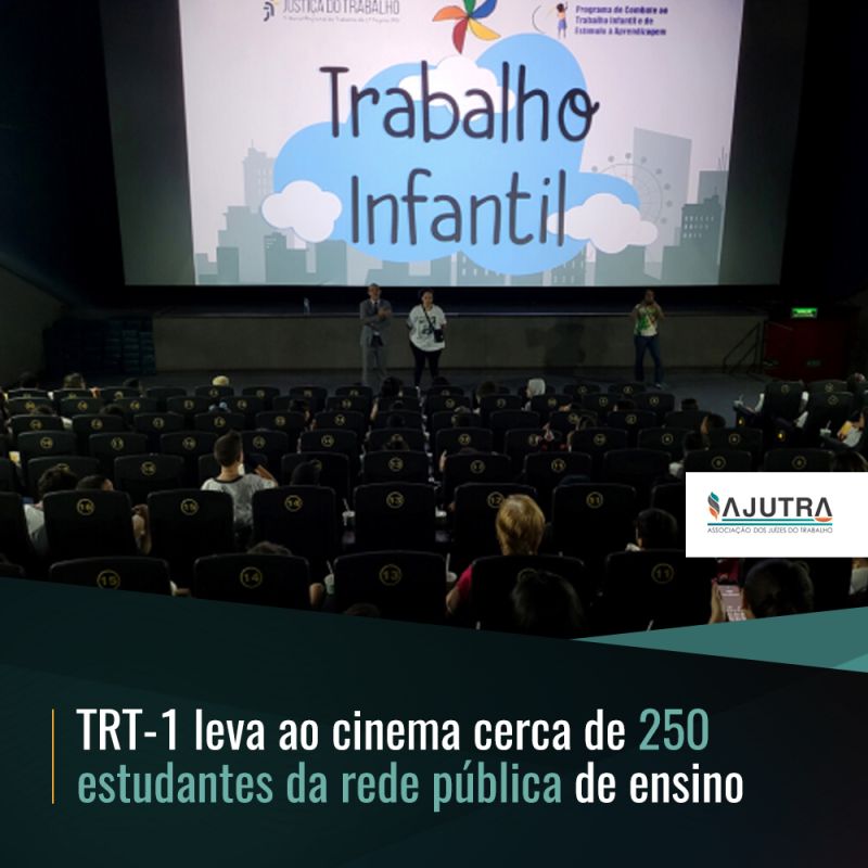 TRT-1 leva ao cinema cerca de 250 estudantes da rede pública de ensino