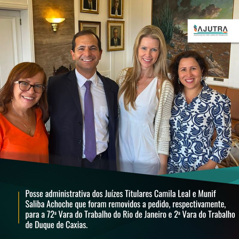 Posse administrativa dos Juízes Titulares Camila Leal e Munif Saliba Achoche 