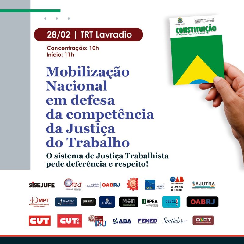 Participe da Mobilização Nacional em defesa da competência da Justiça do Trabalho.