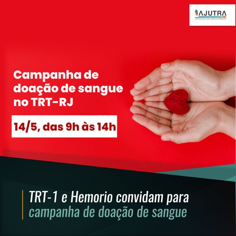TRT-1 e Hemorio convidam para campanha de doação de sangue