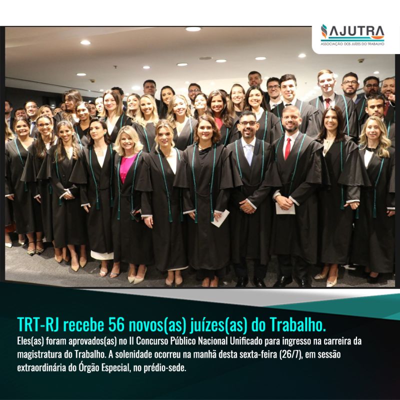 TRT-RJ recebe 56 novos(as) juízes(as) do Trabalho 